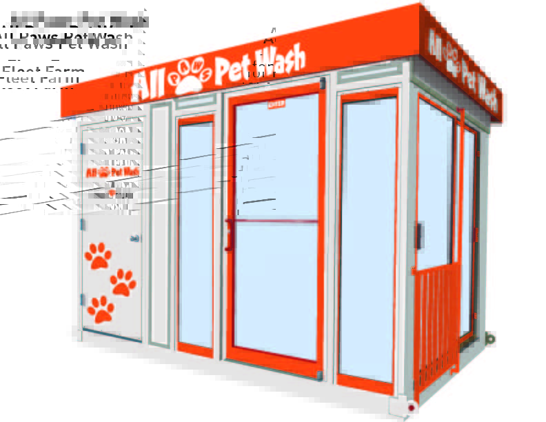 an illustration of an All Paws Pet Wash for fleet farm