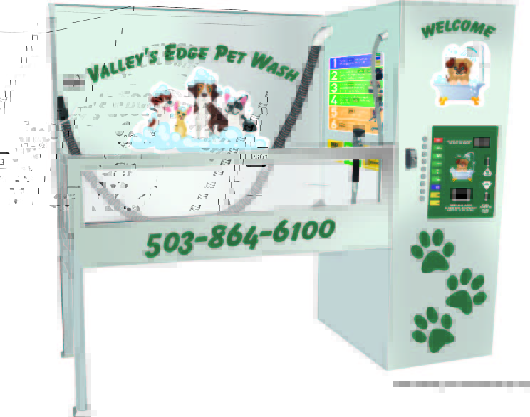 A mockup of valley's edge pet washing station