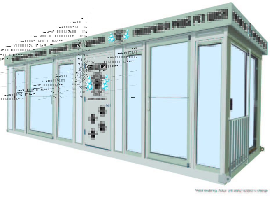 a rendering of a pampered paws double kiosk pet wash
