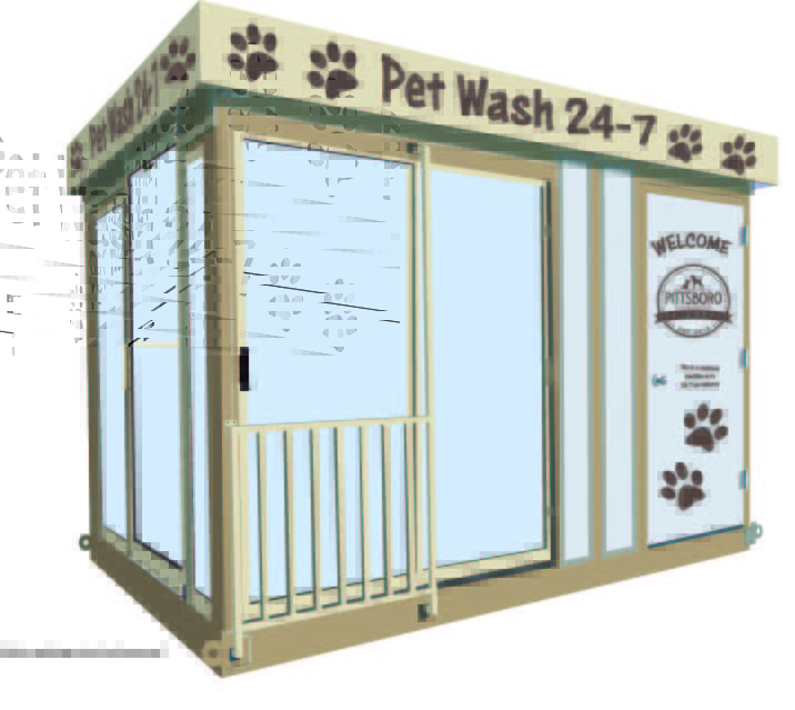 a rendering of a tan 24/7 pet wash in pittsburgh